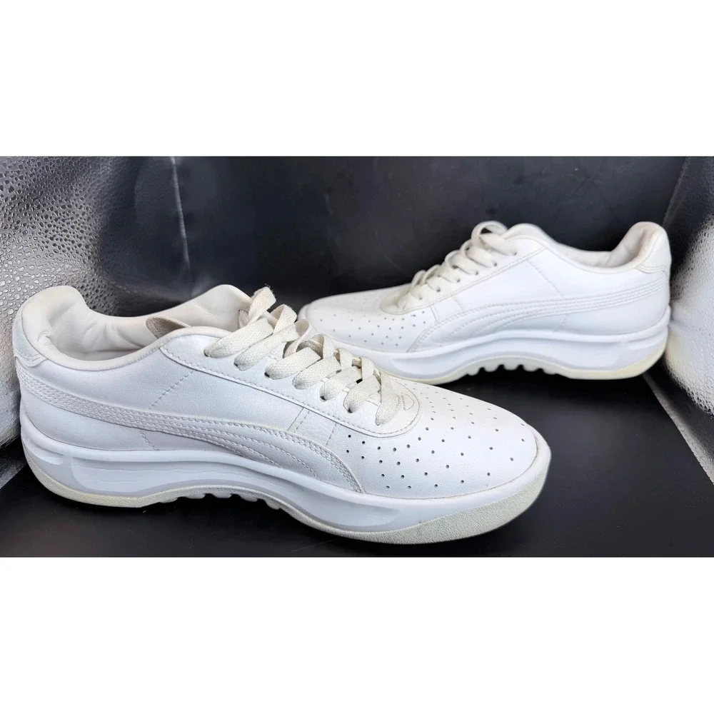Puma GV Special White Leather Sneakers‎ Mens 6.5 Womens 8 Low Top 344765-75